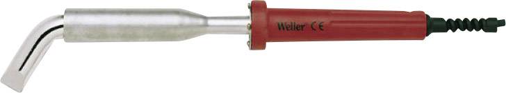 A red soldering iron with a curved tip, suitable for soldering in electronics. Marking: 'Weller CE'.