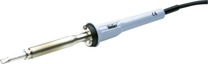 A soldering iron with a blue grip sleeve and narrow metal tip, suitable for electronic soldering work. Cable is attached at the rear.