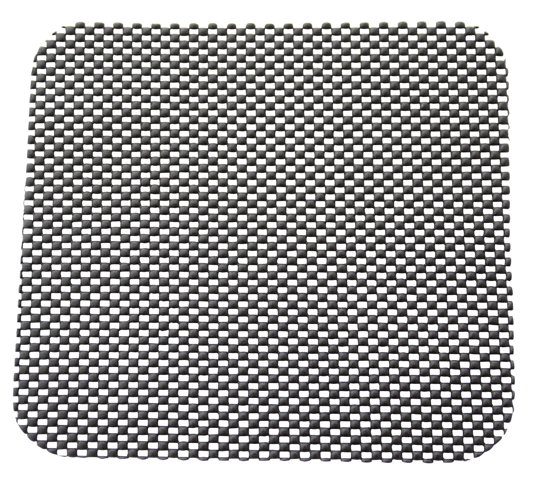 A rectangular, black and silver braided placemats with rounded corners. Suitable for modern table decorations.