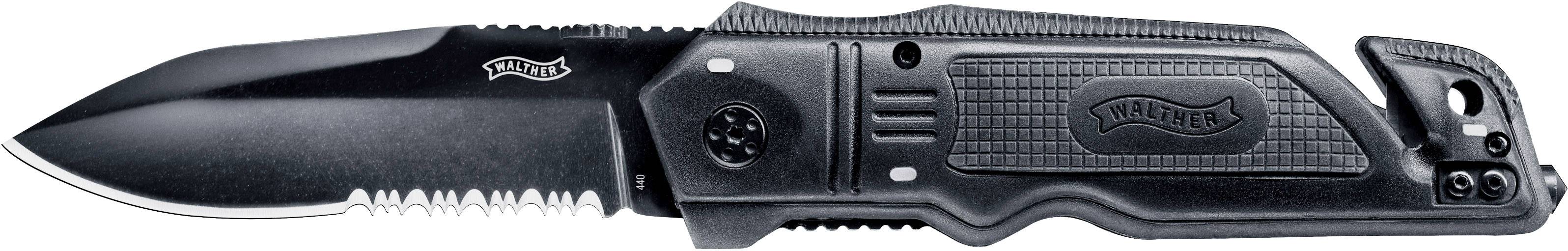Walther 5.0728 Emergency Rescue Knife ERK Emergency knife Emergency hammer, Seatbelt cutter (L x W x H) 118 x 40 x 20 mm 1 pc(s)
