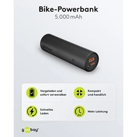 Goobay Power bank 5000 mAh Li-ion Black Status display, LED torch Goobay Power bank 5000 mAh Li-ion Black Status display, LED torch