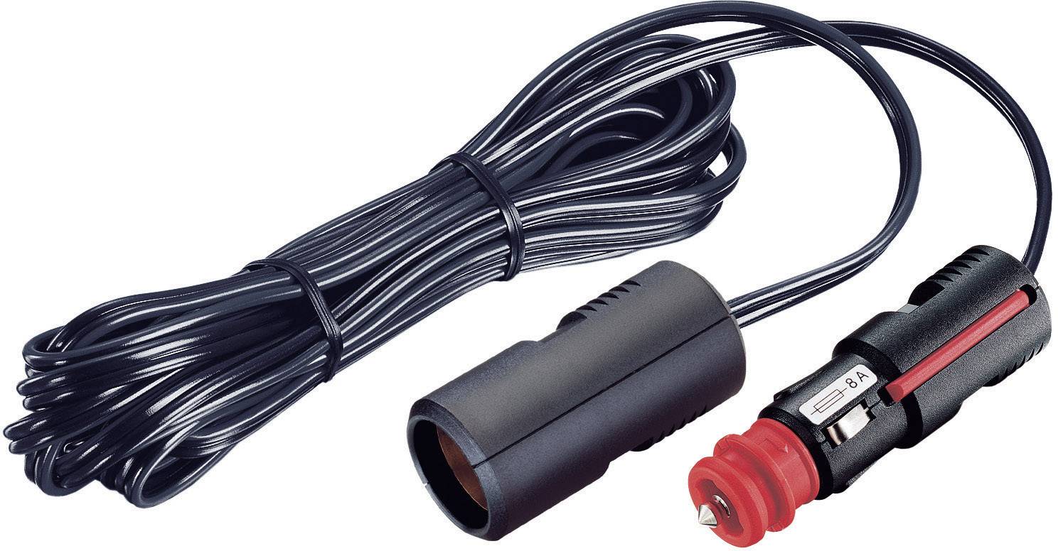 ProCar Extension cables Cigarette lighter coupling on electric conductor with security-universal plug