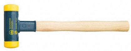 A wooden mallet with a metal head, rubber-coated at both ends for better grip. Ideal for striking hard surfaces.