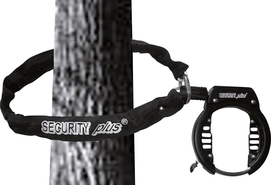 'Bicycle Lock Security Plus' wrapped around a tree trunk, demonstrates a robust security solution for bicycle theft prevention.