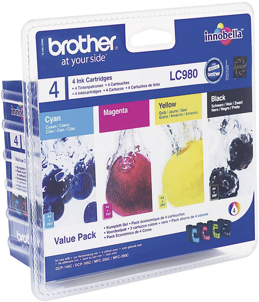 Brother Ink cartridge LC-980 Original Set Black, Cyan, Magenta, Yellow LC980VALBP