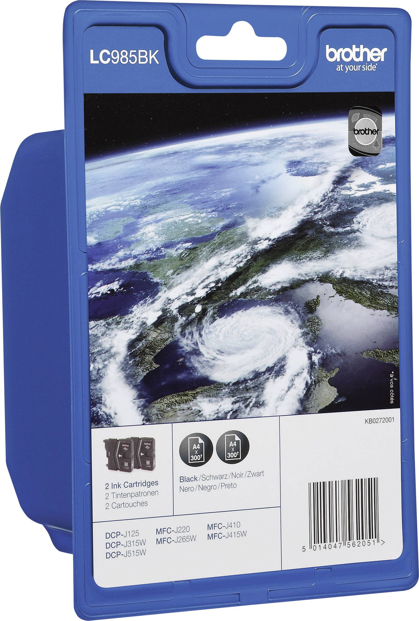 Brother Ink LC-985BK Original Pack of 2 Black LC985BKBP2DR