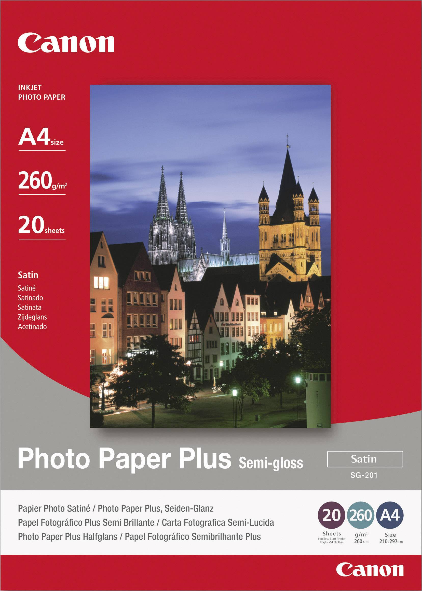 Canon Photo Paper Plus Semi-gloss SG-201 1686B021 Photo paper A4 260 g/m² 20 sheet Satin-gloss