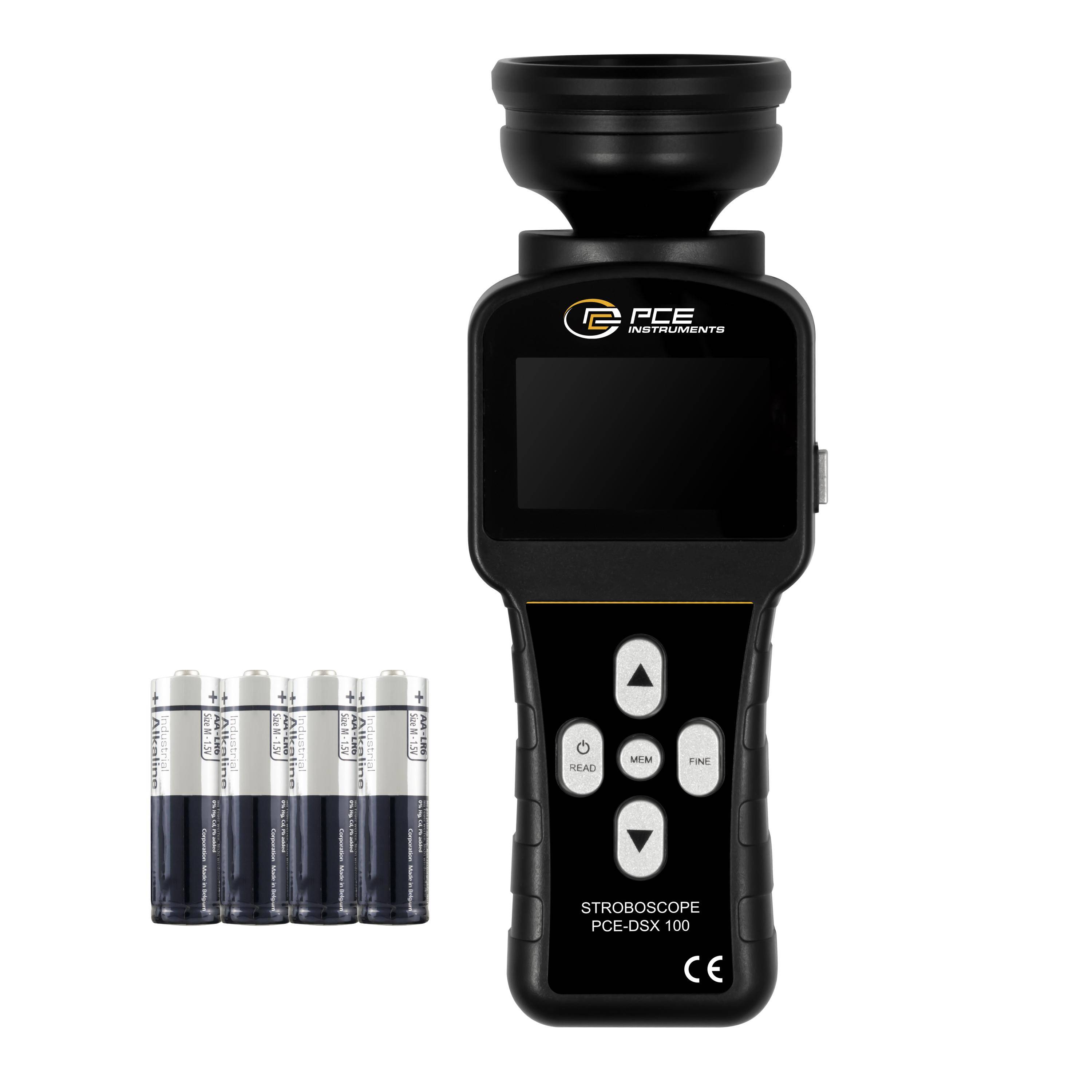 PCE Instruments LED Stroboscope PCE-DSX 100 |to 20000 RPM |Flash Light Source 36 LEDs |1400lx |IP20 |Data Storage