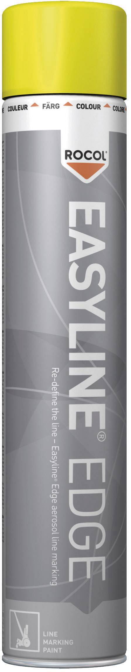 Rocol 'Easyline Edge' spray can with a yellow lid, used for crisp line marking on floors.
