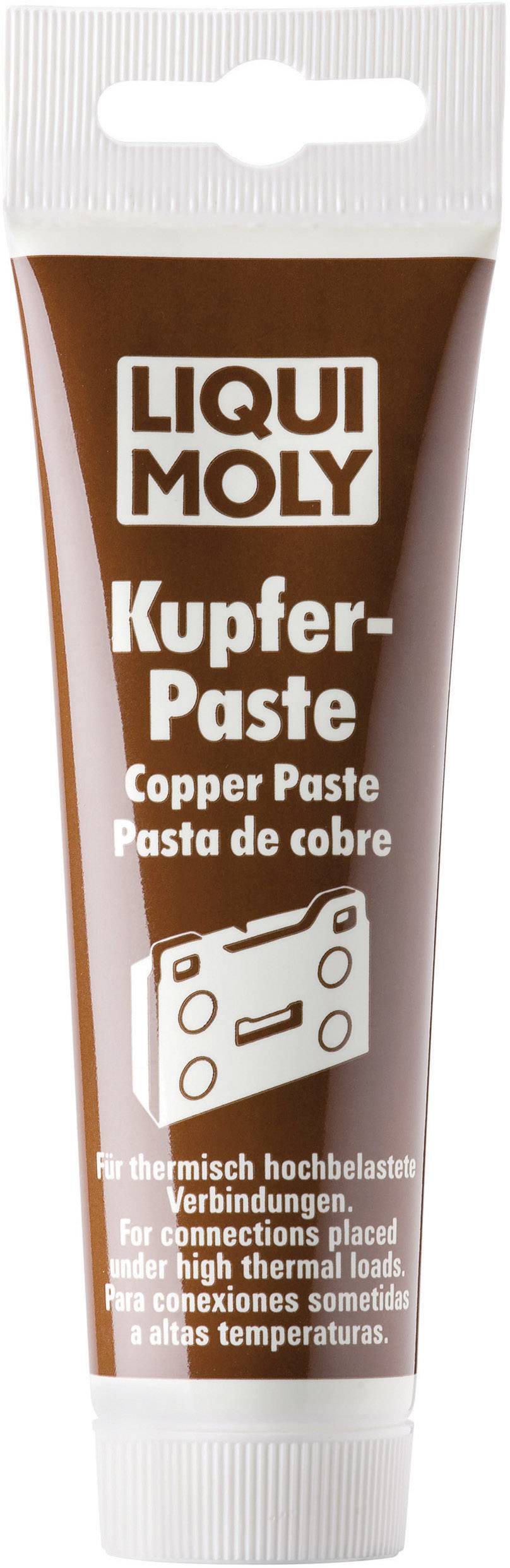 Here is the translation to British English:<br><br>Brown Tube 'Liqui Moly Copper Paste' for Thermally High-Stress Connections