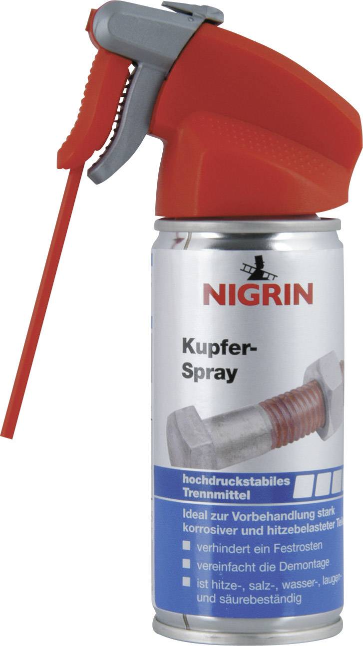 Spray can with red handle and nozzle. Labelled: 'Copper Spray'. Recommended for pre-treatment and dismantling of connections.