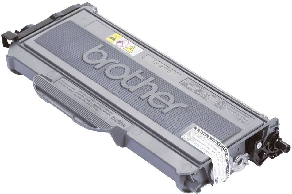 Grey-black toner with the inscription 'brother'. Plastic casing with markings, connection for printer at the front.