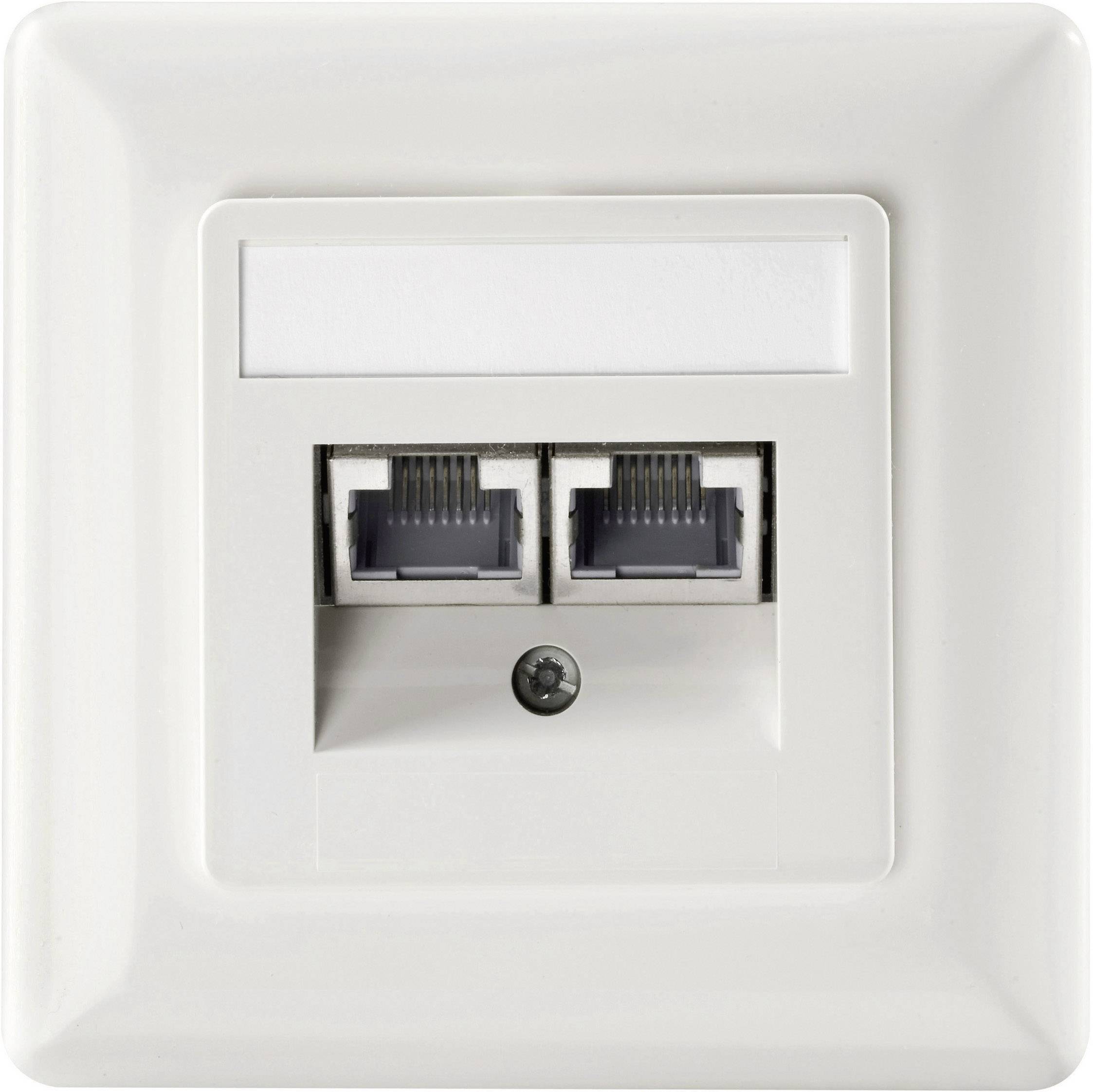 Setec 649290 Network outlet Flush mount Insert with main panel and frame CAT 6 Pure white