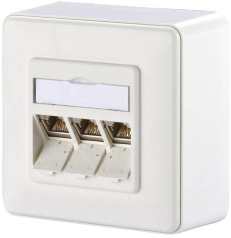 Metz Connect Network outlet Surface-mount CAT 6A 3 ports Pure white