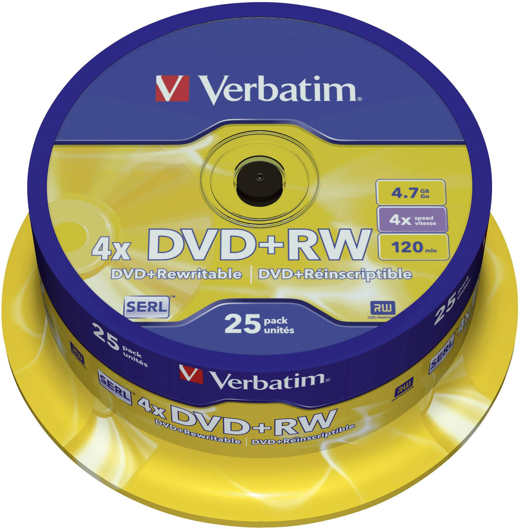 Verbatim 43489 Blank DVD+RW 4.7 GB 25 pc(s) Spindle Rewritable