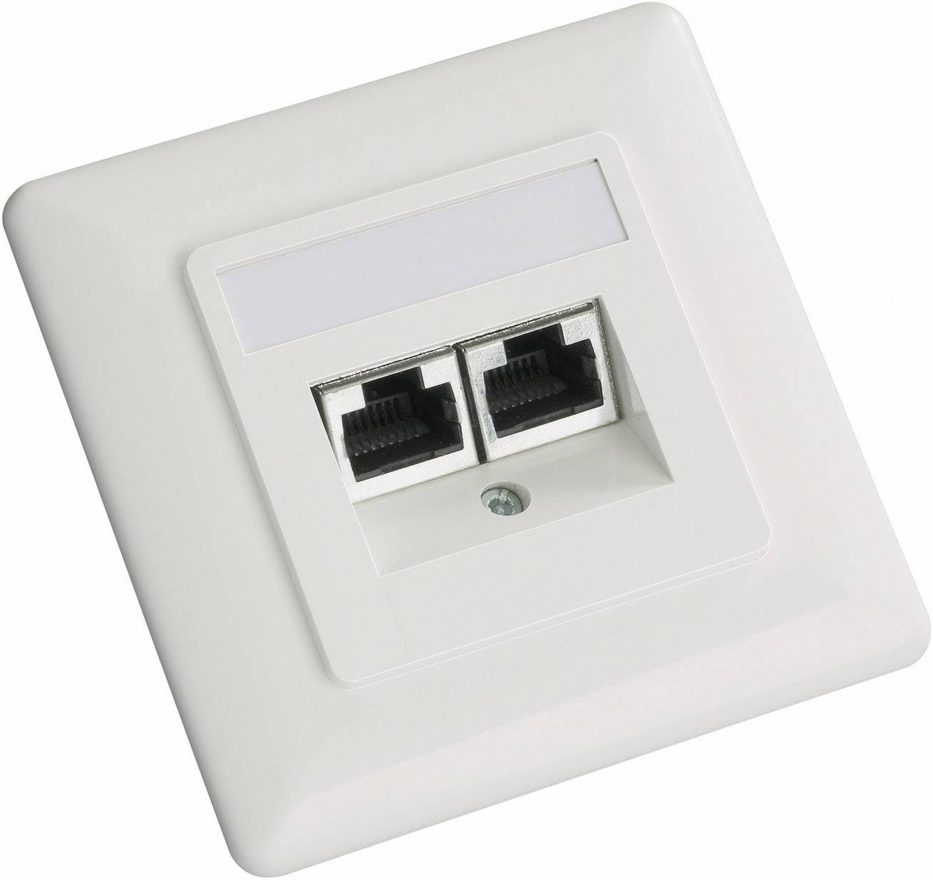 Setec 649285 Network outlet Flush mount Insert with main panel and frame CAT 5e 2 ports Pure white