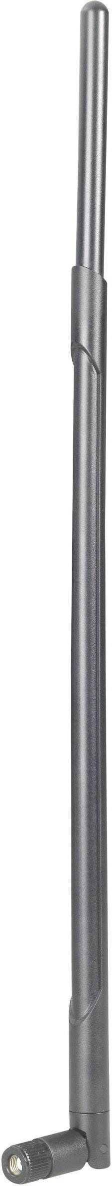 A long, black, adjustable aerial with an angled joint at its lower end.