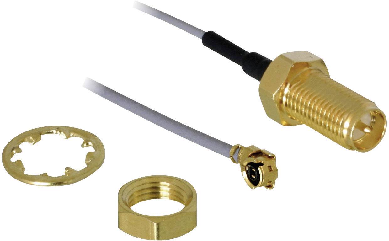 Delock Wi-Fi aerials Cable extension [1x IPEX plug - 1x RP-SMA socket] 30.00 cm Grey gold plated connectors
