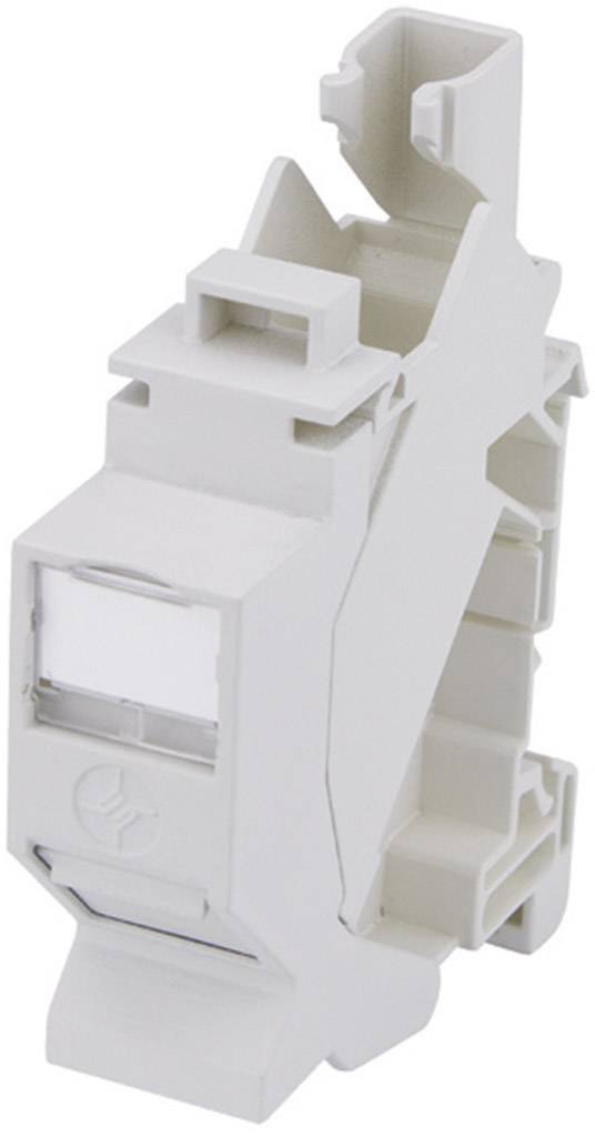 Telegärtner 100023003 Network outlet DIN rail CAT 6A Light grey