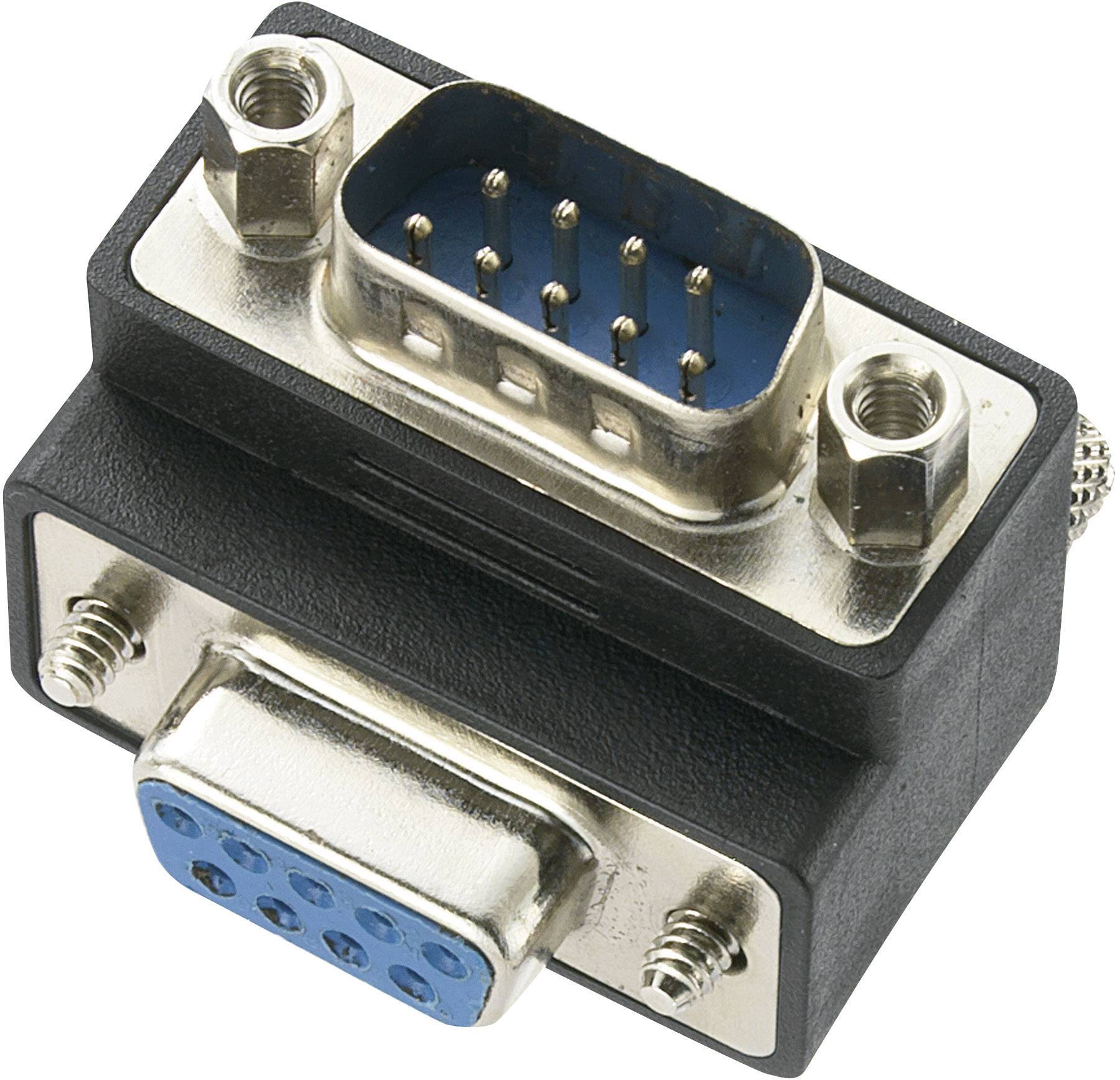 A VGA adapter, male to female, with a blue connection and silver contacts, suitable for computer monitor connections.