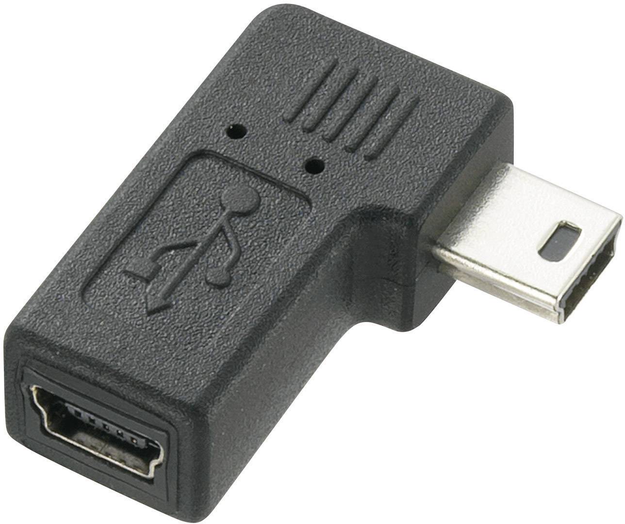 Black USB adapter with Mini-USB port to HDMI socket. Useful for connecting devices with different ports.