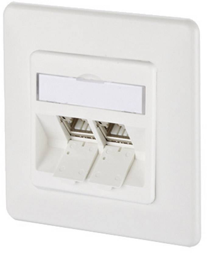 Metz Connect 130B12D21002-E Network outlet Flush mount Insert with main panel and frame CAT 6A 2 ports Pure white