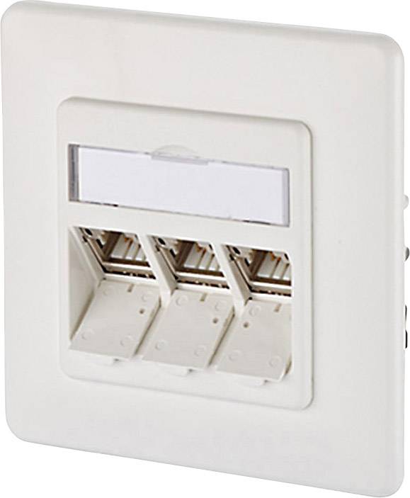 Metz Connect 130B12D31002-E Network outlet Flush mount Insert with main panel and frame CAT 6A 3 ports Pure white