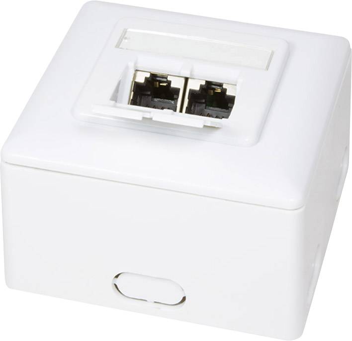LogiLink Network outlet Surface-mount CAT 6 2 ports White
