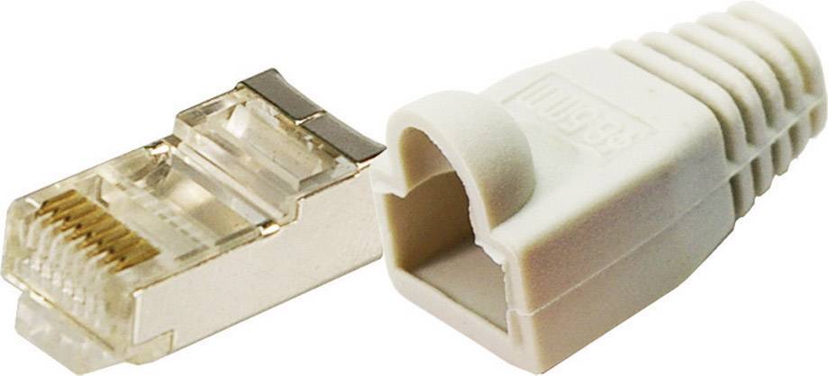 LogiLink MP0011 Plug CAT 5E Protect Yellow 8P8C RJ45 Plug, straight Grey