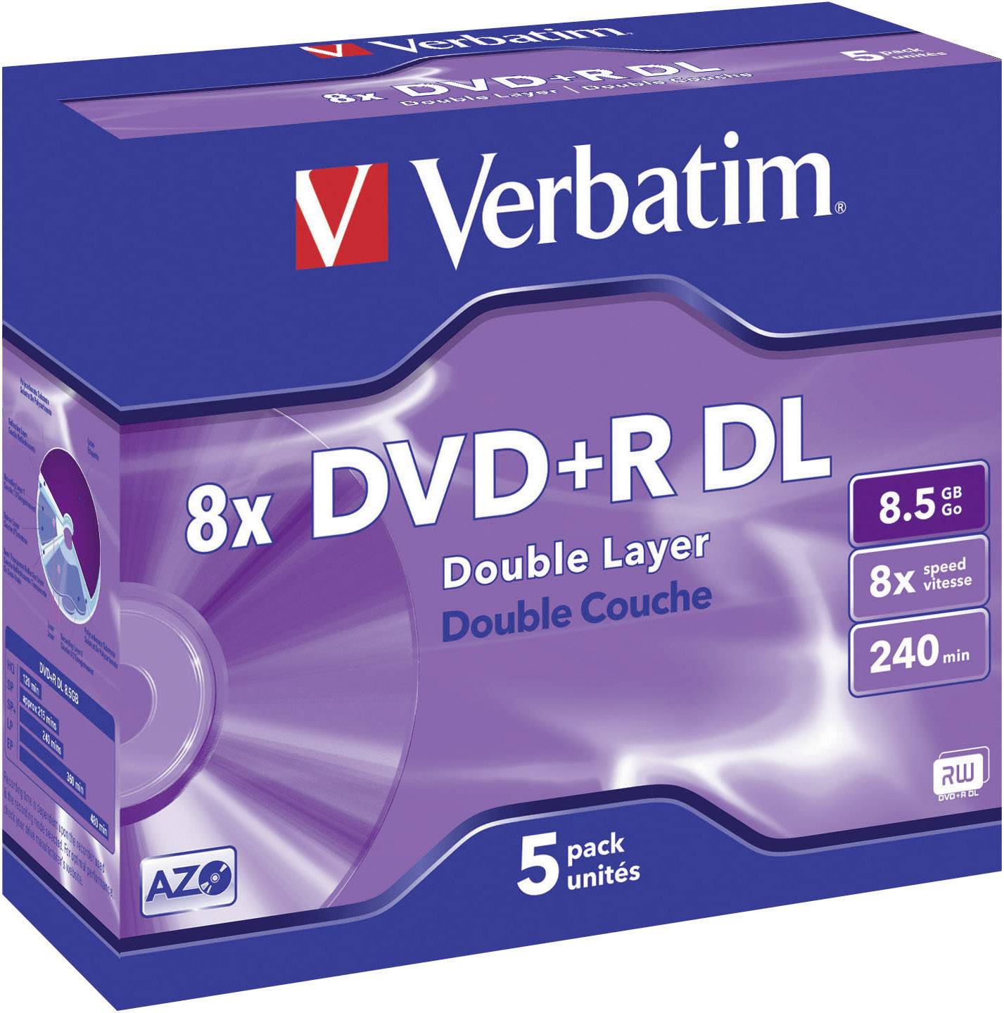 Verbatim 43541 Blank DVD+R DL 8.5 GB 5 pc(s) Jewel case