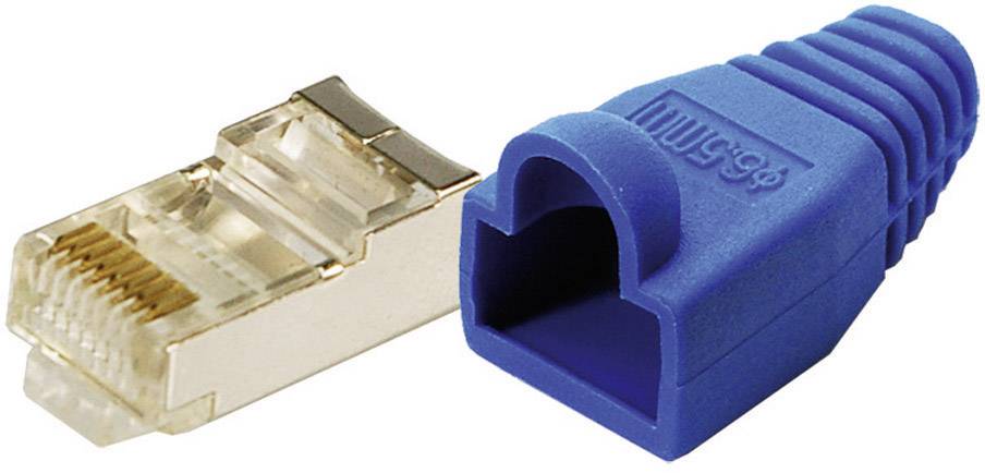 LogiLink MP0014 Plug CAT 5E Protect Blue 8P8C RJ45 Plug, straight Blue