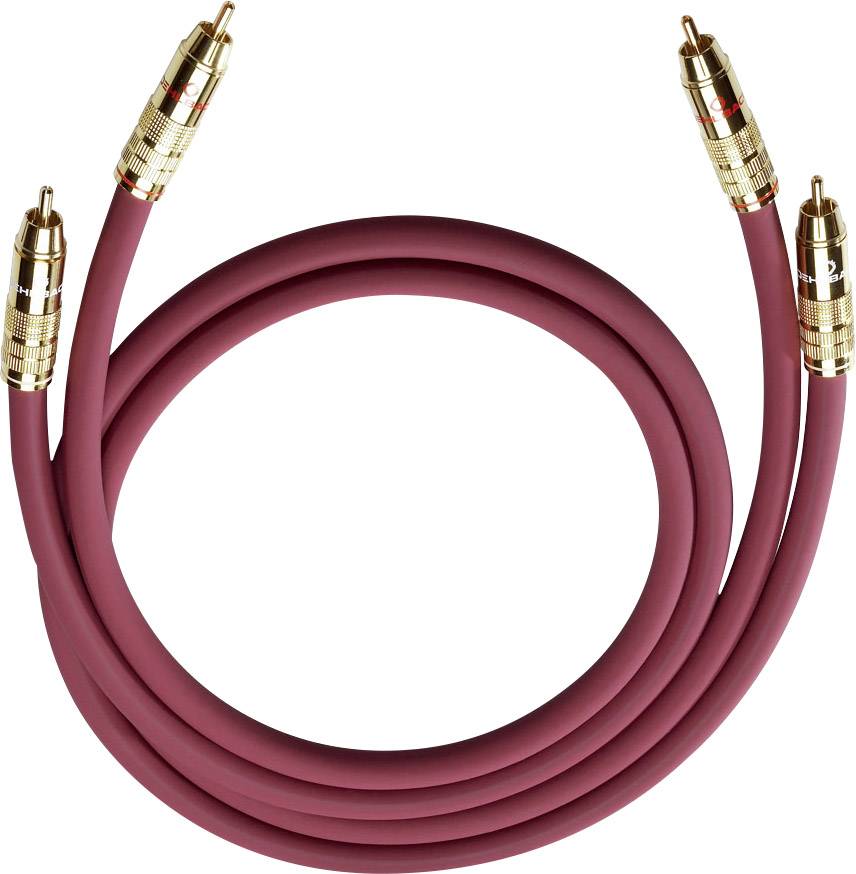 RCA Audio/phono Cable [2x RCA plug (phono) - 2x RCA plug (phono)] 0.70 m Bordeaux gold plated connectors Oehlbach NF 214 Master