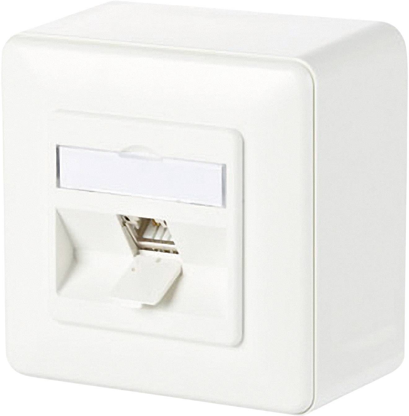 Metz Connect Network outlet Surface-mount CAT 6A 1 port Pure white