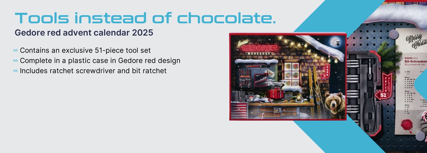 Teaser Gedore Adventskalender 2025 Werkzeug Adventskalender