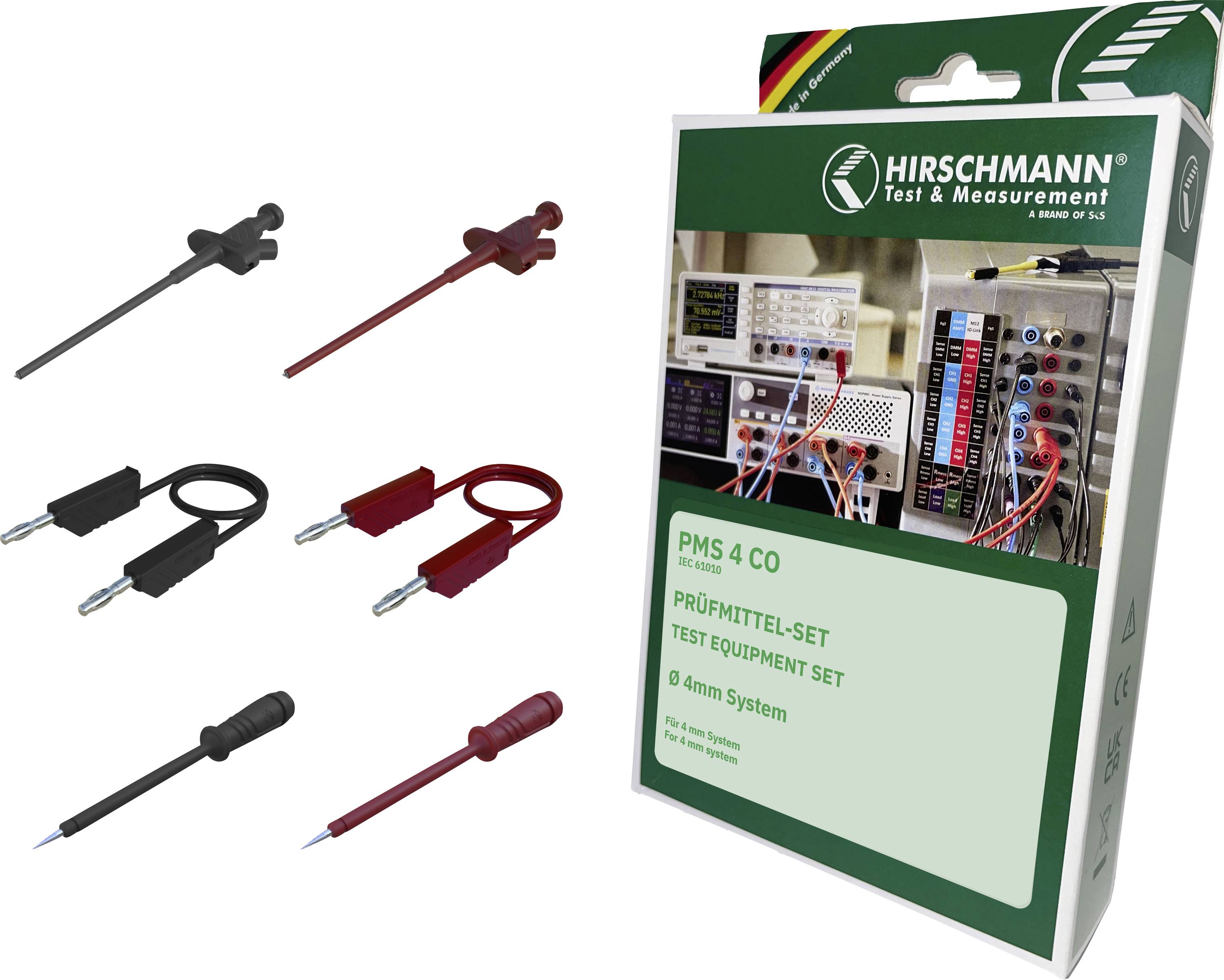 Hirschmann Test & Measurement PMS 4 CO Set de cordons de mesure Banane mâle 4 mm Banane mâle 4 mm 1.00 m noir, rouge 1 set