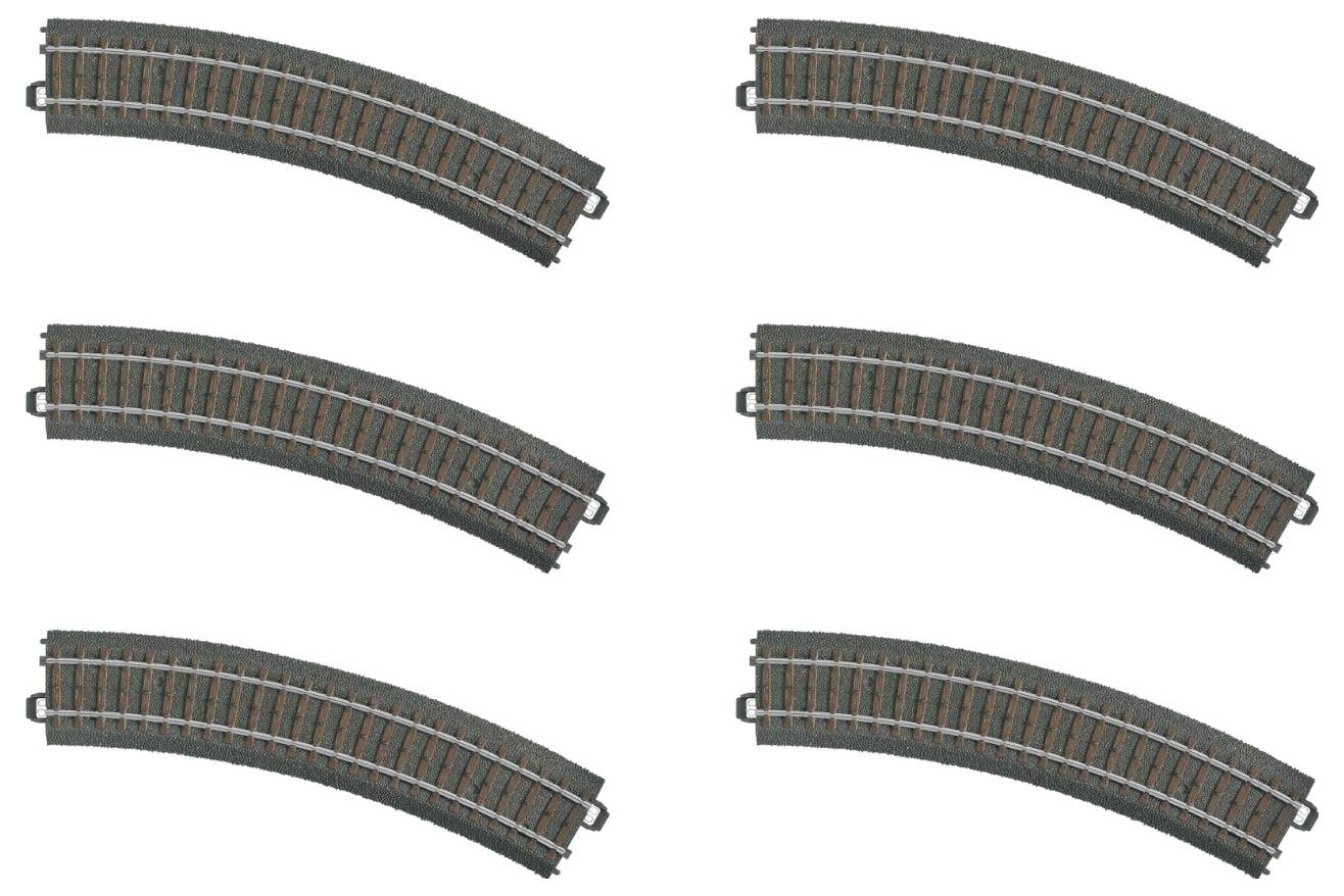 Rail courbe H0 Rayon:360 mm 30 ° Märklin 24130 6 pc(s)