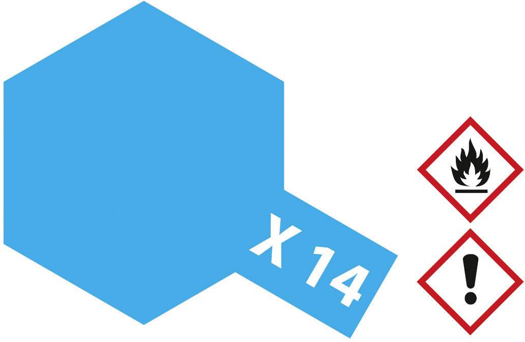 Hexagone bleu avec 'X14', à côté des symboles d'avertissement d'inflammabilité et de mise en garde.