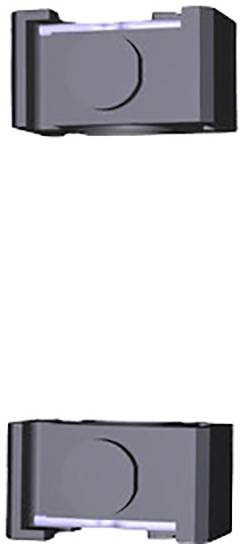 Deux appliques murales noires rectangulaires au design légèrement incurvé, éclairant vers le haut et vers le bas.