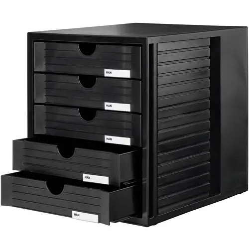 Caisson à tiroirs HAN Systembox 1450-13 noir DIN A4, DIN C4 Nombre de tiroirs: 5 Caisson à tiroirs HAN Systembox 1450-13 noir DIN A4, DIN C4 Nombre de tiroirs: 5