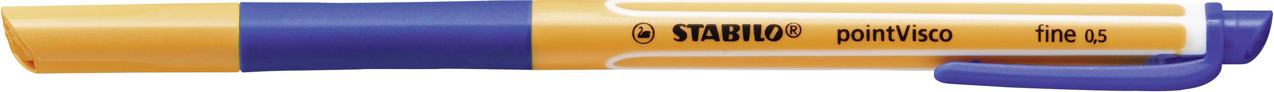 Stylo Fineliner Stabilo orange et bleu portant l'inscription 'Stabilo point 88 fine 0.4'.