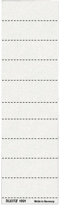 Une bande de papier avec des lignes perforées imprimées et le texte 'LEITZ 1001' et 'Made in Germany' sur le bord inférieur.