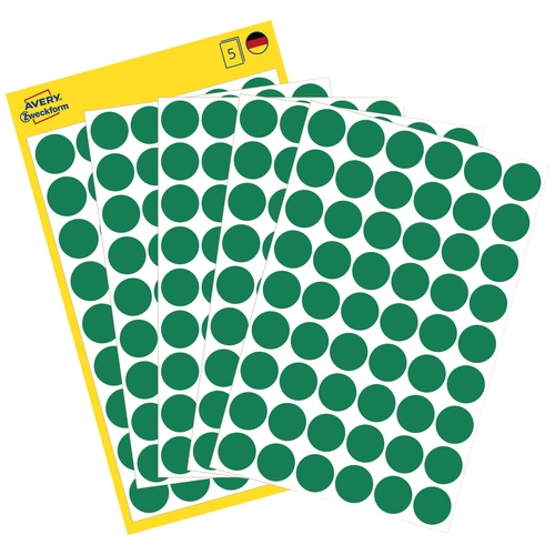 Avery-Zweckform 3143 Pastilles Ø 12 mm vert 270 pc(s) fixation permanente papier Avery-Zweckform 3143 Pastilles Ø 12 mm vert 270 pc(s) fixation permanente papier