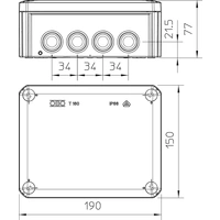 Boîte de dérivation OBO Bettermann 2007093 (L x l x H) 190 x 150 x 77 mm gris clair (RAL 7035) IP66 1 pc(s) Boîte de dérivation OBO Bettermann 2007093 (L x l x H) 190 x 150 x 77 mm gris clair (RAL 7035) IP66 1 pc(s)