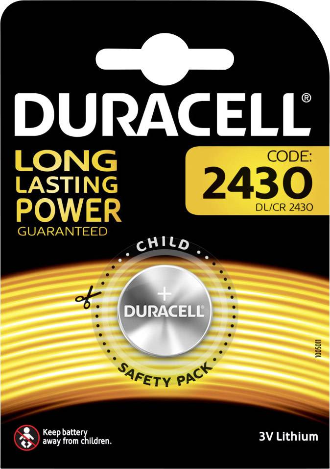 Pile bouton CR 2430 lithium Duracell 285 mAh 3 V 1 pc(s)