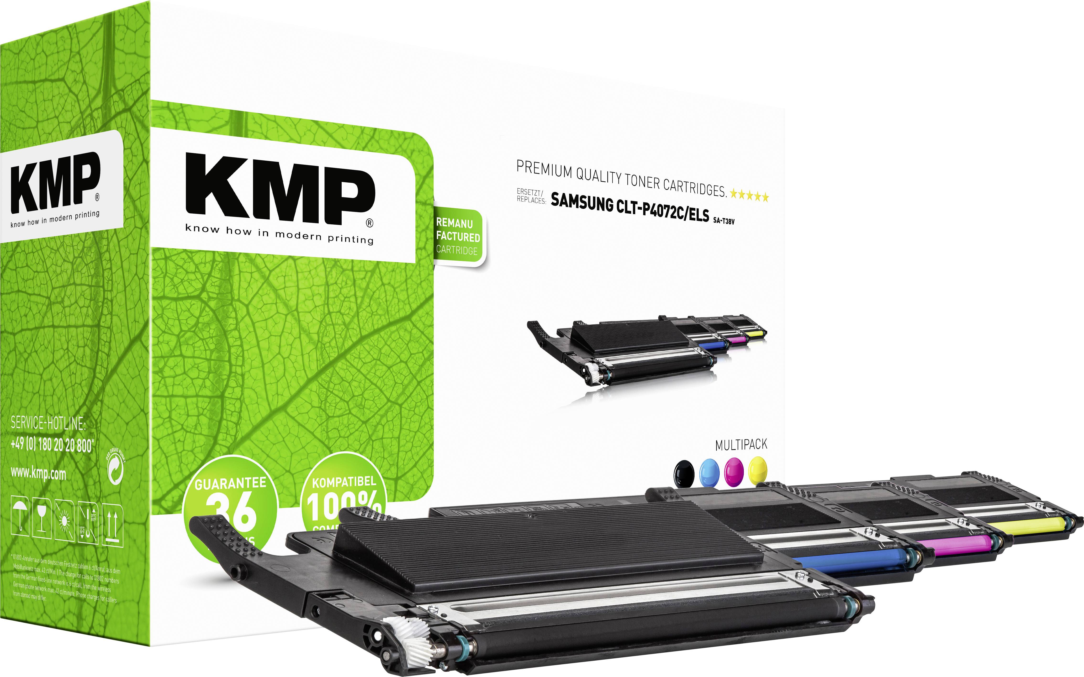 Cassette de toner KMP SA-T38V remplace Samsung CLT-P4072C, CLT-K4072S, CLT-C4072S, CLT-M4072S, CLT-Y4072S compatible noir, cyan