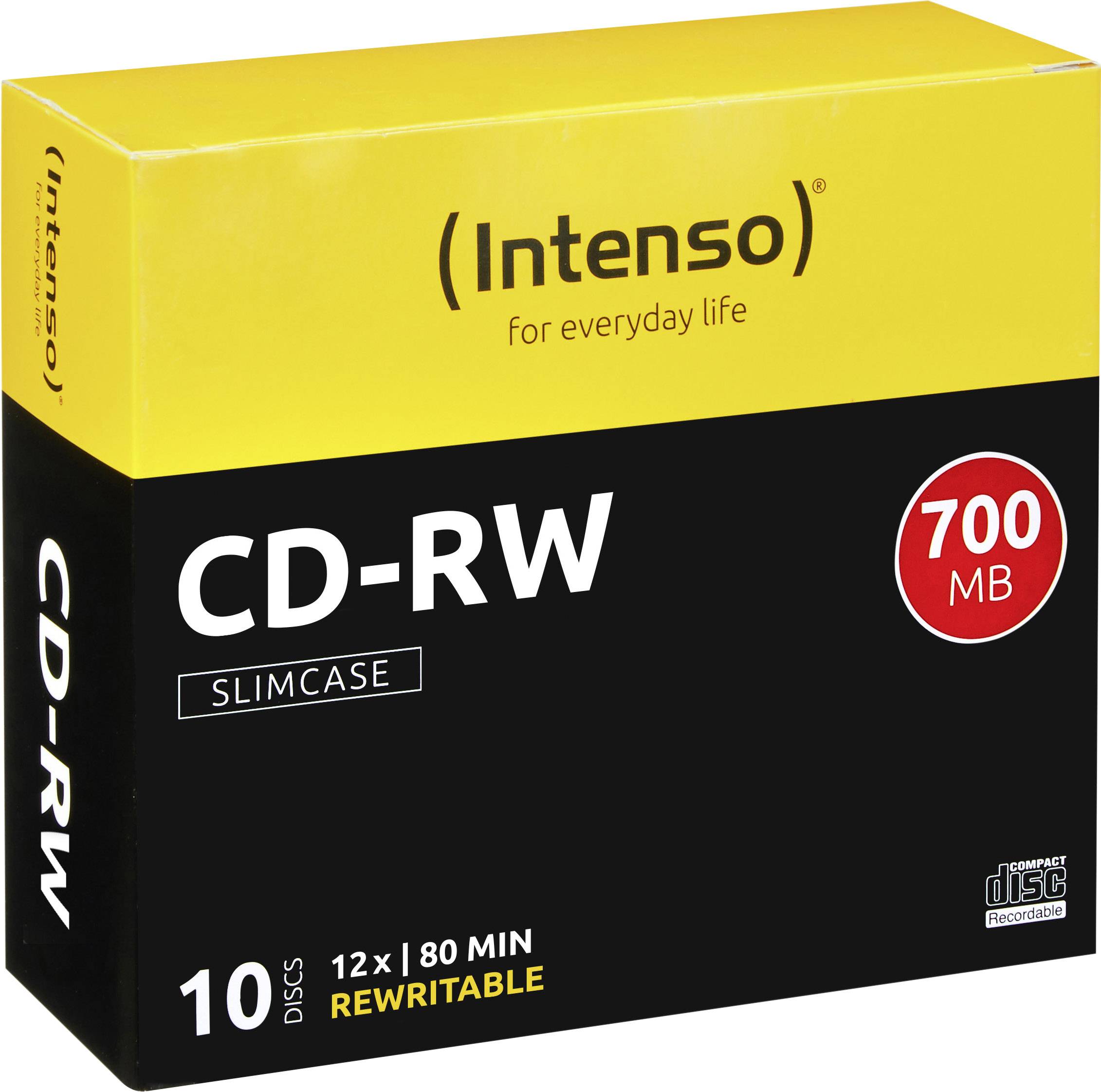 CD-RW vierge 700 Mo Intenso 2801622 10 pc(s) slimcase réinscriptible