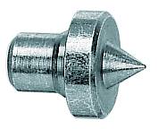 Raccord de graissage conique fileté en métal avec base hexagonale, présenté sur fond blanc.