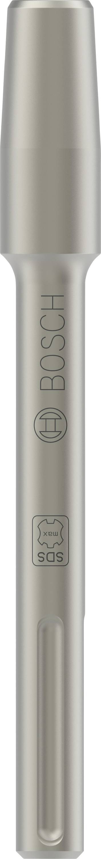 Un burin SDS-max argenté avec le logo 'BOSCH' imprimé, adapté pour une utilisation dans des outils électriques destinés à buriner des matériaux.