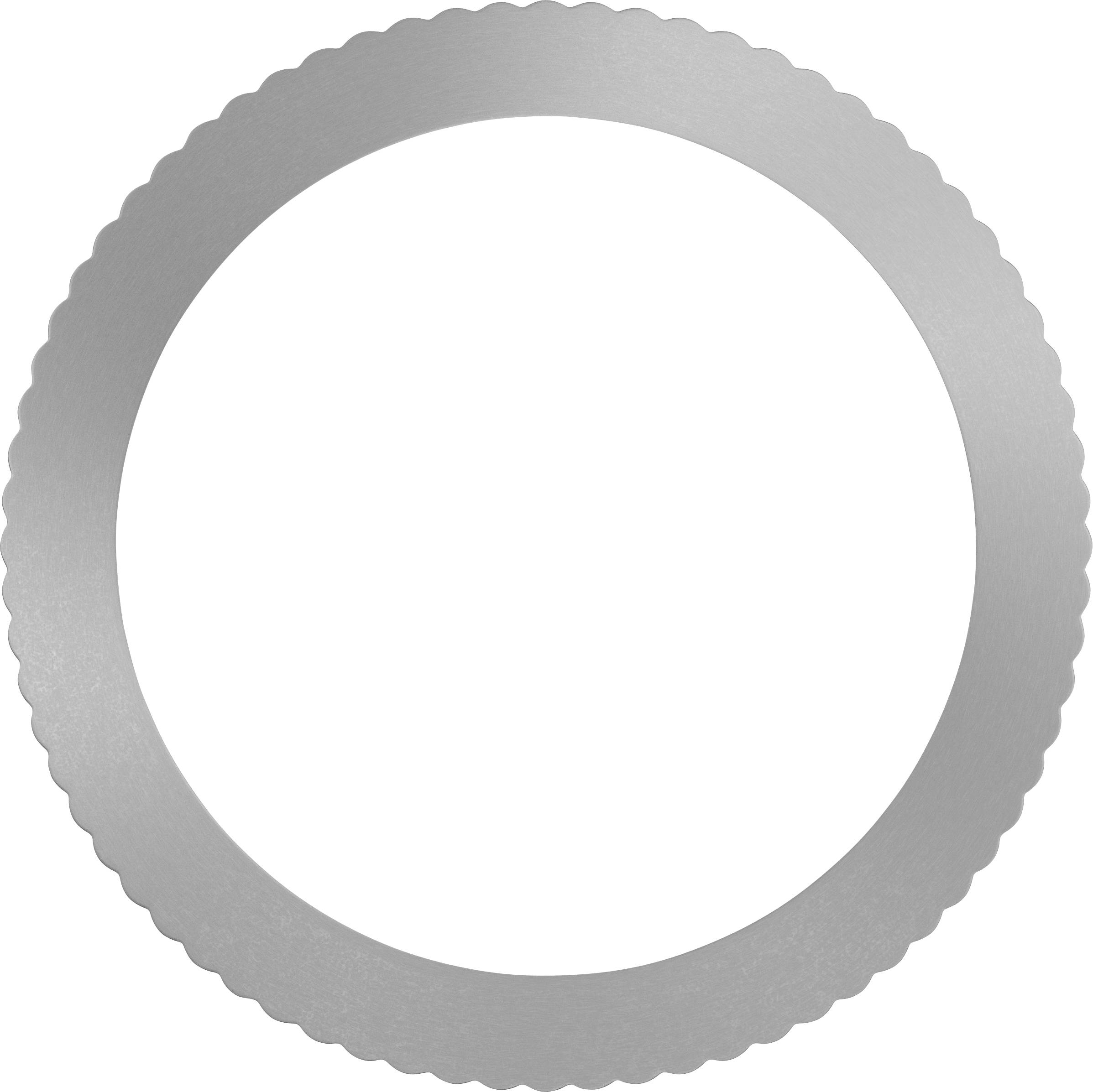 Un cadre argenté, rond et dentelé, vide au centre. Idéal pour des usages décoratifs ou comme cadre photo.