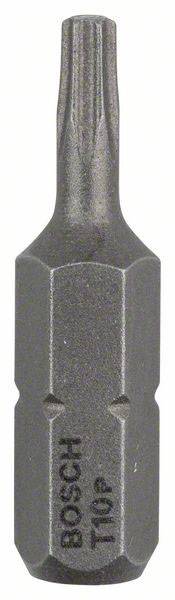 Un embout de tournevis Torx T10, de couleur argent, portant l'inscription 'BOSCH' et 'T10P' sur la tige.